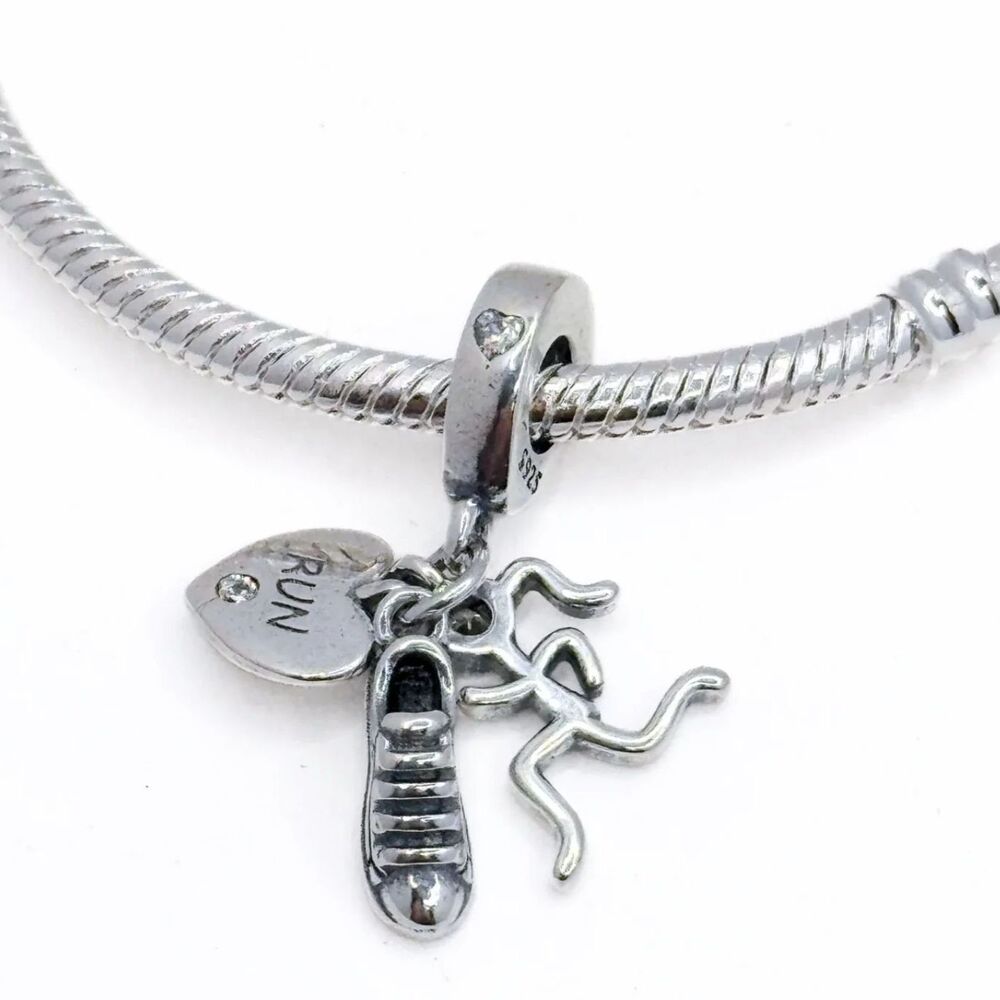 NWOT Running Girl Silver Pandora Fit Charm - Picture 8 of 15